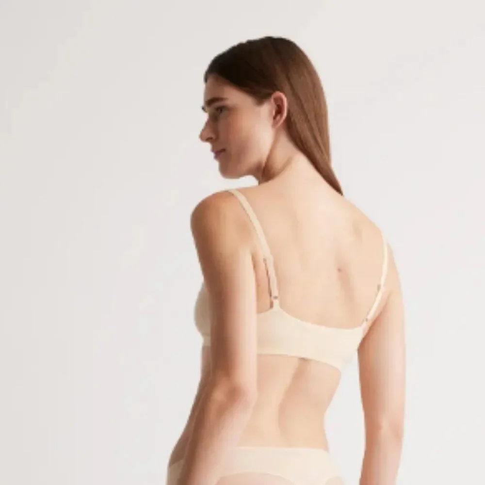 Quince Second Skin Scoop Neck Bralette (2-pack) Black M NEW